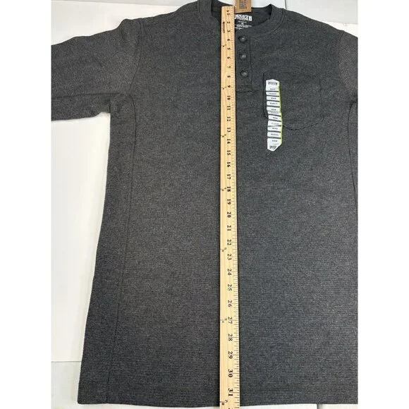 NWT Duluth Trading Co. Burly Thermal Relaxed Fit Henley Men’s M Charcoal Grey - Picture 11 of 15